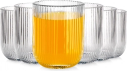 Sklenice 250 ml, žebrované sklo, sada 6 ks Vilde