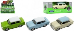 kovový model trabant 1:60 od welly, 7 cm, volný chod, mix barev