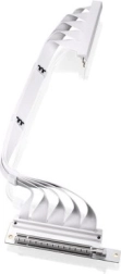 Riser kabel PCI-E 4.0 x16 s prodloužením 400 mm, Dvojité 90°, Bílý