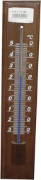 Venkovní teploměr dřevěný mořený 32 cm