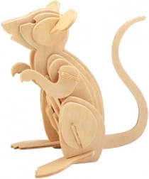 Woodcraft dřevěné 3D puzzle myš