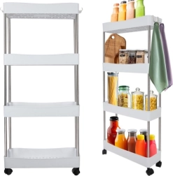 Mobilní kuchyňská a koupelnová police na kolečkách RUHHY