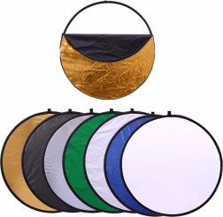 Skládací fotografická blenda 7 v 1, kulatá 60 cm s difuzorem