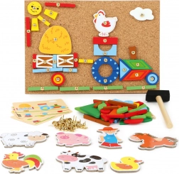 Přibíječka Na farmě – kreativní korková mozaika pro děti