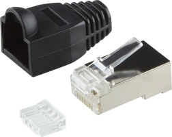 Konektory RJ45 CAT.6 s ochranou, černé