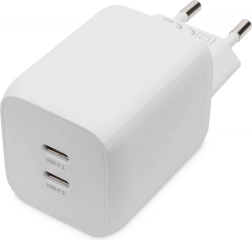 Nabíječka GaN 65 W s 2× USB‑C PD 3.0, bílá