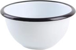 Smaltovaná miska 11 cm bílá s černým okrajem, 300 ml