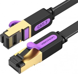 Plochý síťový kabel UTP CAT7 Vention RJ45 10 Gbps 5 m černý