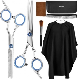 Kadeřnická sada 7 dílů s nůžkami a pouzdrem