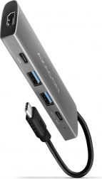 Wieloportový USB hub 5v1, 10Gbps, 2x USB-A + 2x USB-C + HDMI 4K/30Hz, PD 60W