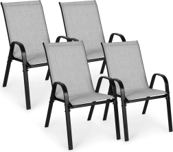 Sada 4 zahradních židlí na terasu a balkon světle šedá MULTIGARDEN