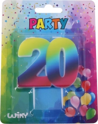 Párty svíčka Duha číslo 20