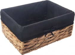 Přírodní úložný košík s textilní vložkou 36,5 × 25 × 15,5 cm