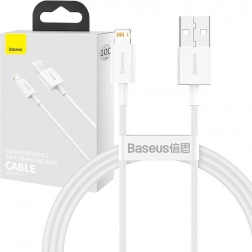 Baseus Superior USB-A na Lightning kabel 1 m, rychlé nabíjení 2,4 A (bílý)