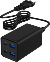 Univerzální nabíječka 65W GaN 2xUSB-A 2xUSB-C rychlé nabíjení černá