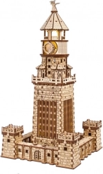 Ugears 3D dřevěné mechanické puzzle Alexandrijský maják s LED osvětlením