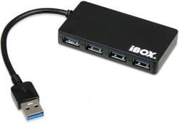 USB hub 3.0, 4 porty, slim, černý