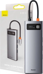 Multifunkční rozbočovač Baseus Metal Gleam Series 9v1