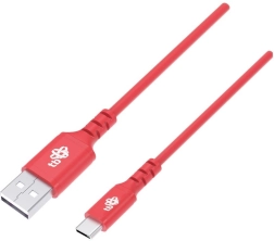 Silikonový kabel USB–USB‑C 1 m, červený, Quick Charge