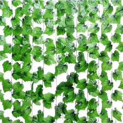 Sada 12x umělý břečťan – girlanda na stěnu a balkon, závěsná dekorace 27,6 m