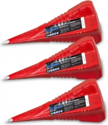 Sada zkroucených klínů na štípání dřeva, 3 kusy, ocelové, 2 kg