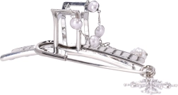 Dekorativní spona do vlasů se stříbrnými perličkami