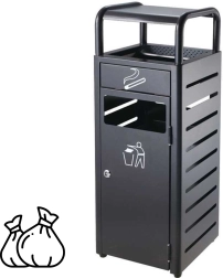 Koš na odpad s popelníkem – černý