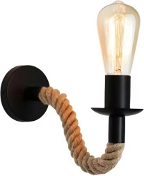 Nástěnná lampa Loft s jutovým lanem