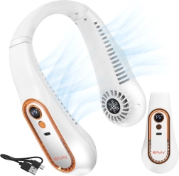 Ventilátor na krk Ruhhy s USB-C, bezlopatkový, 5 režimů, LED