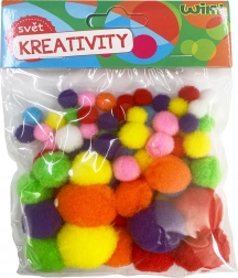 Mix Velikostí Pom Pom, 80 ks