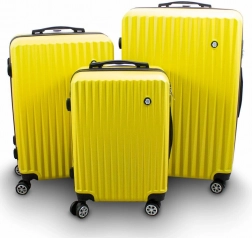 Sada cestovních kufrů BARUT – žlutá, skořepinové kufry na kolečkách