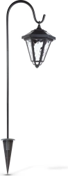 Solární LED lucerna na zápichu 80 cm černá se studeným bílým světlem