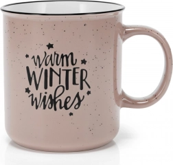 Keramický hrnek XXL 700 ml – béžový se zimním nápisem