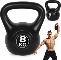 Kettlebell 8 kg ModernHome – plastový činkokul pro posilování a rehabilitaci