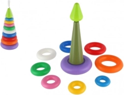 Pestrobarevná skládací pyramida s kroužky