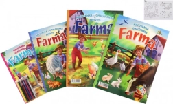 Omalovánky a aktivity Na farmě – sada 4 sešitů + pastelky CZ/SK