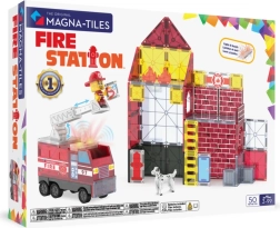 Magna-tiles magnetická stavebnice požární zbrojnice (50 dílků)