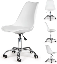 Otočná kancelářská židle s bílým polštářem ModernHome