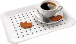 Bílý servírovací podnos 33 × 23 cm s protiskluzem
