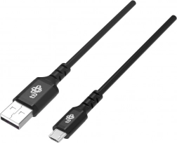 Silikonový USB–Micro USB kabel 2 m s podporou rychlého nabíjení – černý