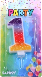 Párty svíčka číslo 1 s hvězdami