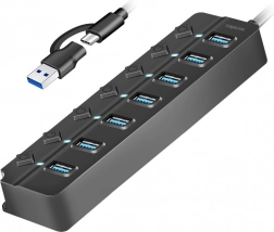USB Hub LogiLink 7-Port USB 3.2 Gen 1 černý