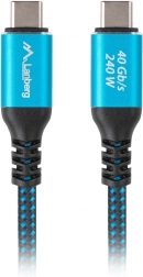 USB‑C kabel USB4 0,5 m, 240 W, 8K 60 Hz – černo‑modrý