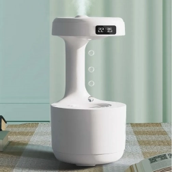 Antigravitační zvlhčovač vzduchu s LED displejem a noční lampou 800 ml