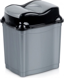 Plastový odpadkový koš 5 l se sklopným víkem, šedý