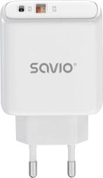 Síťová nabíječka 20 W SAVIO LA-12 s USB-C PD a USB-A QC