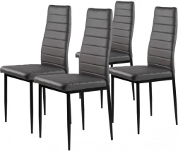 Moderní jídelní a obývací židle z šedé eko-kůže s ergonomickým opěradlem