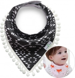 Dětský šátek s bambulkami – černý