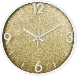 Nástěnné hodiny zlaté a bílé 29,5 cm
