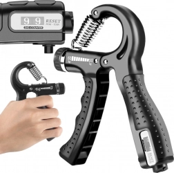 Nastavitelný posilovač stisku 10–60 kg s počítadlem – Černá